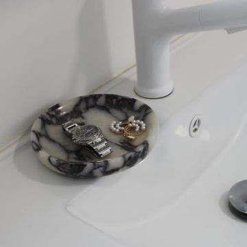 Calacatta Viola Marble Jewelry Dish - Elegant Trinket Holder