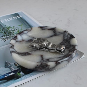 Calacatta Viola Marble Jewelry Dish - Elegant Trinket Holder