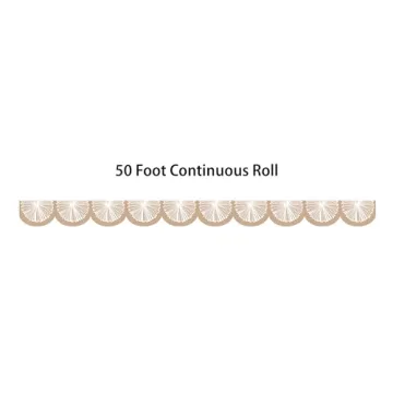 Natural Poms Scalloped Border Trim - Versatile Classroom Decor