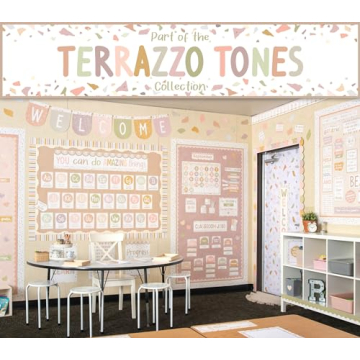 Natural Poms Scalloped Border Trim - Versatile Classroom Decor