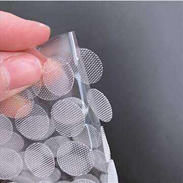 Vkey Transparent Sticky Back Thin Clear Dots with Adhesive Hook & Loop Coins Tapes (1.5cm/216pairs)