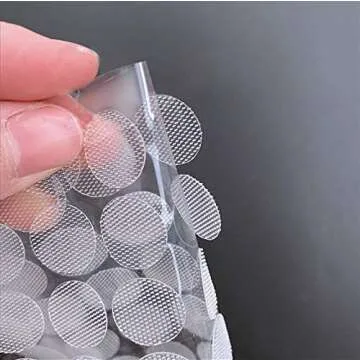 Vkey Transparent Sticky Back Thin Clear Dots with Adhesive Hook & Loop Coins Tapes (1.5cm/216pairs)
