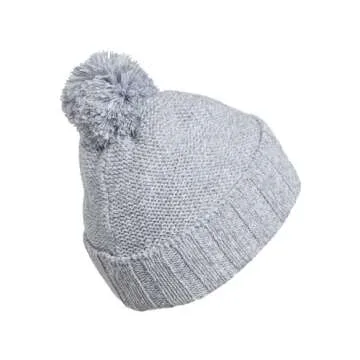 adidas Men's Recon Ballie Pom Tall Fit Fold Beanie Discontinued, White-Light Grey Heather Twist/Black/White, One Size