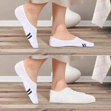 IDEGG No Show Socks Womens and Men Low Cut Ankle Short Anti-slid Athletic Running Novelty Casual Inv...