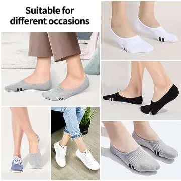 IDEGG No Show Socks Womens and Men Low Cut Ankle Short Anti-slid Athletic Running Novelty Casual Invisible Liner Socks (US, Numeric, 5, 8.5, Regular, Regular, 12, 12 Pairs-Stripe Style)