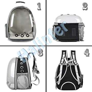 Back Expandable Cat Backpack Carrier, Fit up to 12 lbs, Space Capsule Bubble Window Pet Carrier Back...