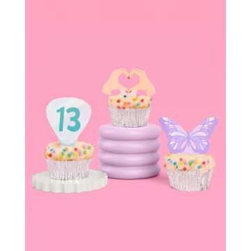 xo, Fetti Eras Party Cupcake Toppers - 24 pcs | Concert Party Cake Decoration, Bachelorette Decor, Birthday Food Supplies, Bridesmaid Cupcake Accessory