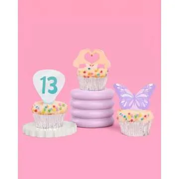 xo, Fetti Eras Party Cupcake Toppers - 24 pcs | Concert Party Cake Decoration, Bachelorette Decor, Birthday Food Supplies, Bridesmaid Cupcake Accessory