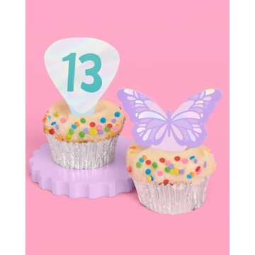 xo, Fetti Eras Party Cupcake Toppers - 24 pcs | Concert Party Cake Decoration, Bachelorette Decor, Birthday Food Supplies, Bridesmaid Cupcake Accessory