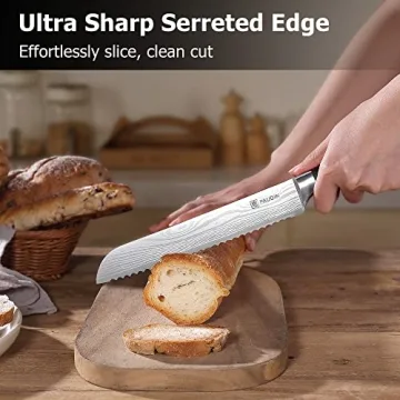 PAUDIN Ultra Sharp German Steel Bread Knife with Pakkawood Handle