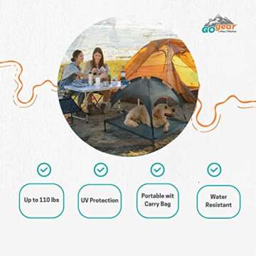 Go Gear Outdoor Dog Bed with Canopy for Pets