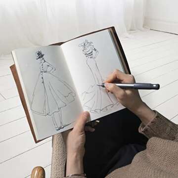 WANDERINGS A5 Leather Travelers Notebook A5 Refillable Travelers Journal, Hand-Crafted Genuine Leath...