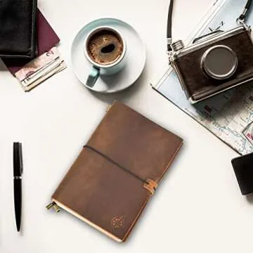 WANDERINGS A5 Leather Travelers Notebook Refillable Journal