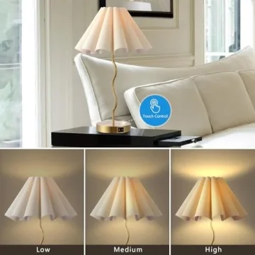 EOEYYOYB Gold Table Lamps Set - Modern Dimmable Touch Lamp