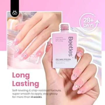Beetles Nude Pink Gel Nail Polish Set，Light Pink Jelly 6 Color Spring Gel Nail Polish High Gloss Soak Off Gel Art Manicure Salon Colorful Bottle Gel Gifts for Women