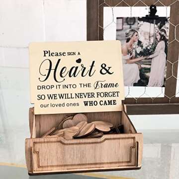 Y&K Homish Wedding Guest Book Alternative, Rustic Wedding Decorations for Reception, Favors for Gues...
