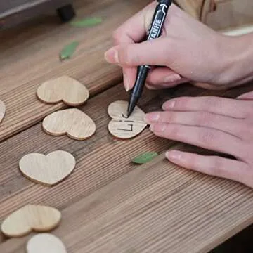 Y&K Homish Wedding Guest Book Alternative, Rustic Wedding Decorations for Reception, Favors for Guests 80 Hearts Green Wreath (Rustic Brown)