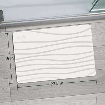 SUTERA Bath Stone Mat (23.5 x 15) - Natural Diatomaceous Bath Mat - Ultra Absorbent and Quick Drying...