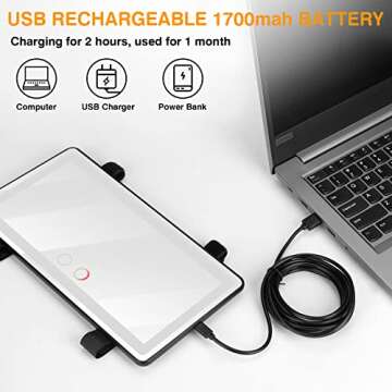 Rechargeable Car Vanity Mirror with 60 LEDs & 3 Modes