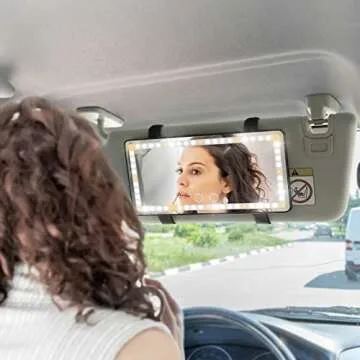 Rechargeable Car Vanity Mirror with 60 LEDs & 3 Modes