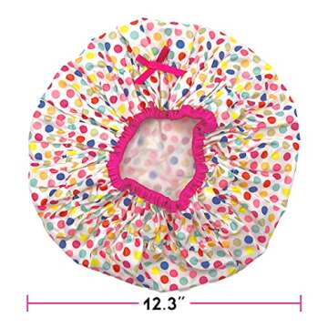 Reusable Shower Cap & Bath Cap & Lined, Oversized Waterproof Shower Caps Large Designed for all Hair...