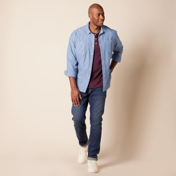 Amazon Essentials Men's Regular-Fit Long-Sleeve Henley Shirt (Available in Big & Tall)