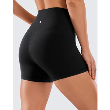 CRZ YOGA Women's Naked Feeling Biker Shorts - 4 Inch High Waist