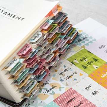 DIVERSEBEE Laminated Bible Tabs (Large Print, Easy to Apply), Bible Study Journaling Supplies, Bible...