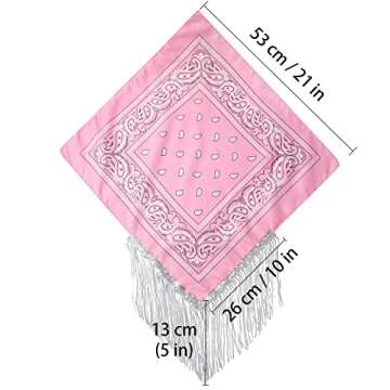 AWAYTR Sparkly Fringe Bandanas Disco Cowgirl Bachelorette Bandana Last Disco Party Nashville Bandanas with Tassel Trim Head Bandana for Women and Men (Pink*3)