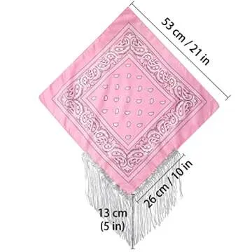 AWAYTR Sparkly Fringe Bandanas Disco Cowgirl Bachelorette Bandana Last Disco Party Nashville Bandanas with Tassel Trim Head Bandana for Women and Men (Pink*3)
