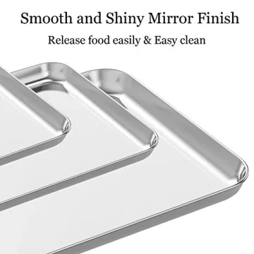 Wildone 3-Piece Stainless Steel Baking Sheet Set Non-Toxic