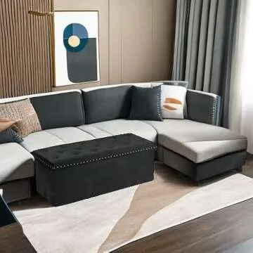 Stylish and Sturdy PINPLUS Black Storage Ottoman