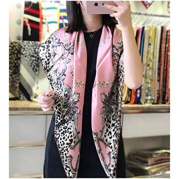 YMXHHB Silk Like Scarf Neck Scarves Women’s Large Square Satin Hair Scarf 35 x 35 inches (Ac06)