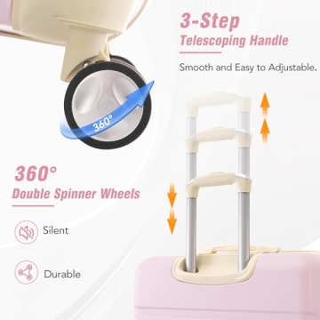 Stylish Merax Luggage Set, 3-Piece Set with Cosmetic Case