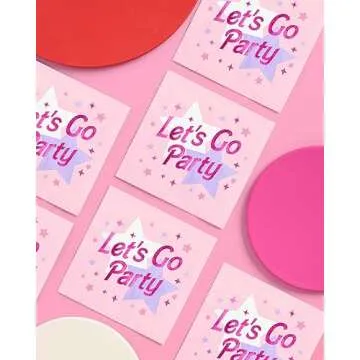 xo Fetti Let's Go Party Pink Napkins - 25 pcs, 3-ply