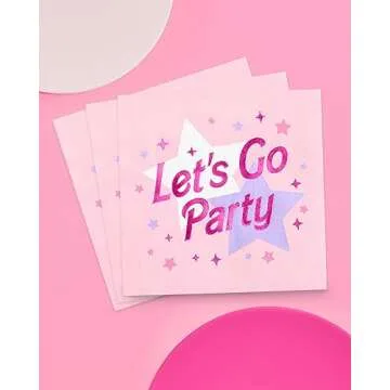 xo Fetti Let's Go Party Pink Napkins - 25 pcs, 3-ply