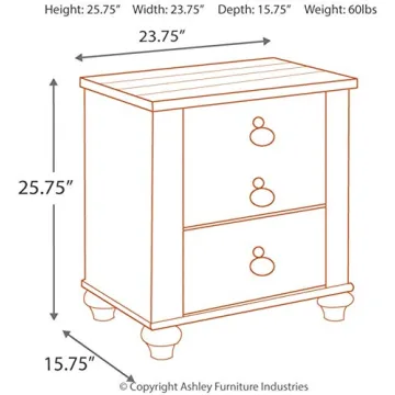 Signature Ashley Willowton Nightstand with USB Charging Ports
