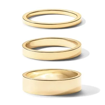 Elegant PAVOI 18K Gold Plated Stacking Rings Set
