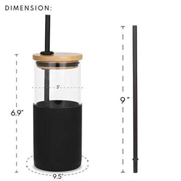 Vastigo Glass Tumbler Set | Eco-Friendly & Stylish 18 oz