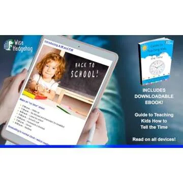 WISE HEDGEHOG Learning Clock for Kids, Silent Non Ticking, Telling Time Teaching Clock, Kids Room Wall Decor for Bedrooms, Analog Kids Clock for Teaching Time, Kids Learn to Tell Time Easily