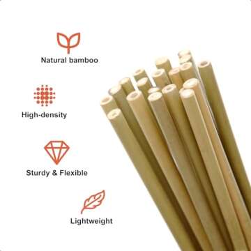 COLOtime Bamboo Stakes 58 Inch (Approx 5FT) Garden Stakes Plant Stakes for Outdoor Climbing Plants P...
