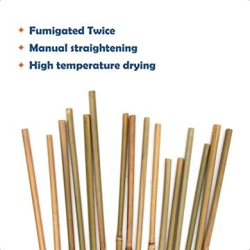 COLOtime Bamboo Stakes 58 Inch (Approx 5FT) Garden Stakes Plant Stakes for Outdoor Climbing Plants Poles Sticks Support Tomatoes 20 Pack