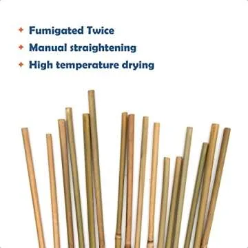 COLOtime Bamboo Stakes 58 Inch (Approx 5FT) Garden Stakes Plant Stakes for Outdoor Climbing Plants Poles Sticks Support Tomatoes 20 Pack