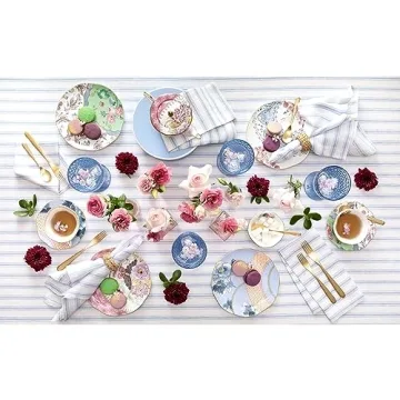 Elegant Pure Linen Tablecloth - Capri Ticking Stripe