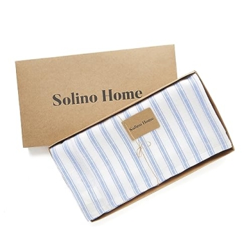 Elegant Pure Linen Tablecloth - Capri Ticking Stripe