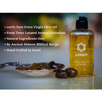 Premium Anointing Oil from The Holy Land 'Messiah's Fragrance' - Made in Israel with Extra Virgin Olive Oil, Myrrh, Aloes & Cassia -Bible Scents for a Glad Heart - Natural Perfumed Oil - 8.45 Fl Oz