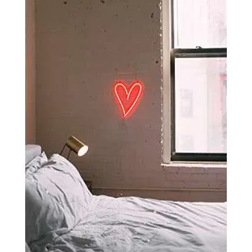 Amped & Co Heart LED Neon Light - Vibrant Home Decor