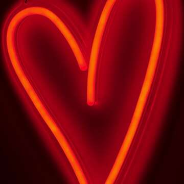 Amped & Co Heart LED Neon Light, Wall Hanging Room Decor, Red, 13.8 x 10.25 inches, Clear Cord With OnOff Switch, Home Decor LED Neon Signs For Unique Rooms