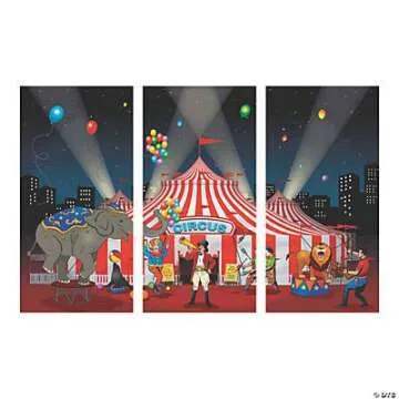 Fun Express Circus Big Top Tent Banner - 9 Feet Long - Carnival Birthday Party Decor and Supplies - ...