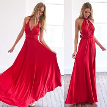 Women Transformer Infinity Evening Dress Multi-Way Wrap Convertible Halter Maxi Floor Long Dress High Elasticity